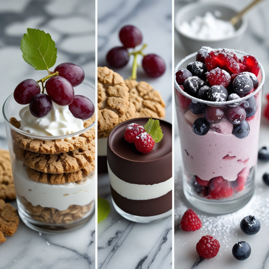 Trauben dessert mit cookies