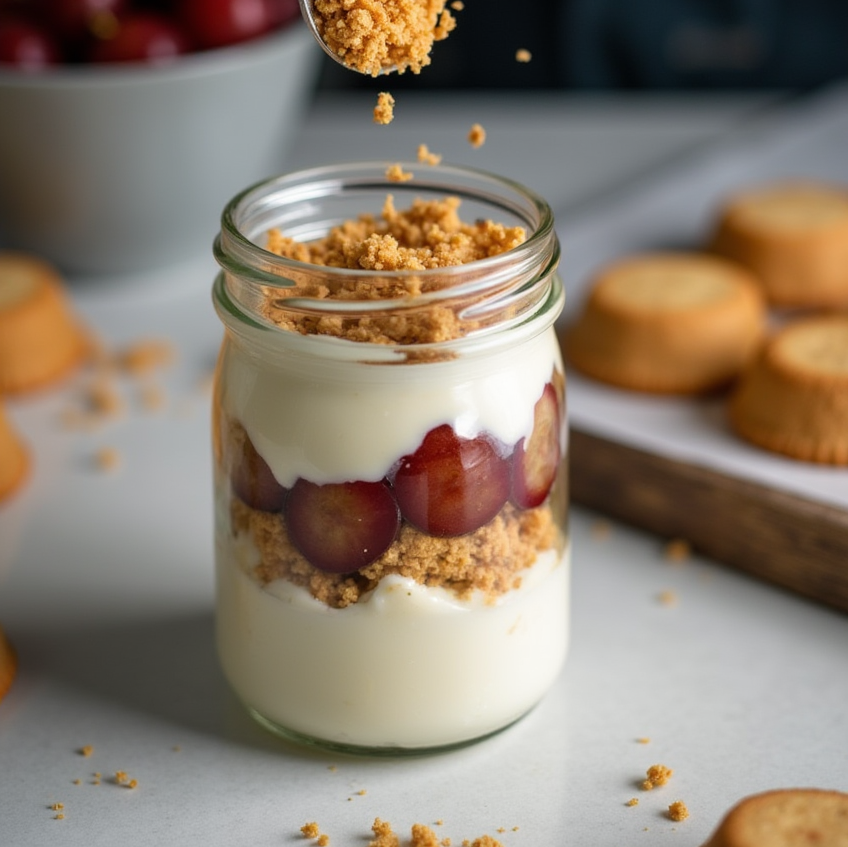 Trauben dessert mit cookies