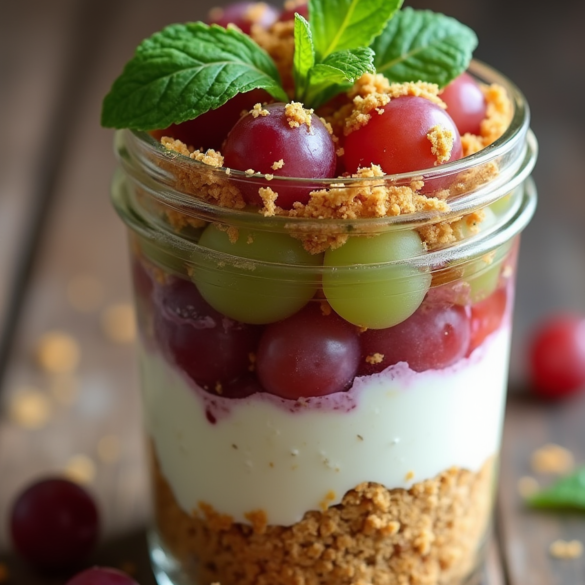 Trauben dessert mit cookies