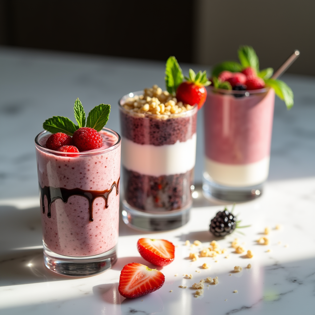 dessert mit erdbeeren